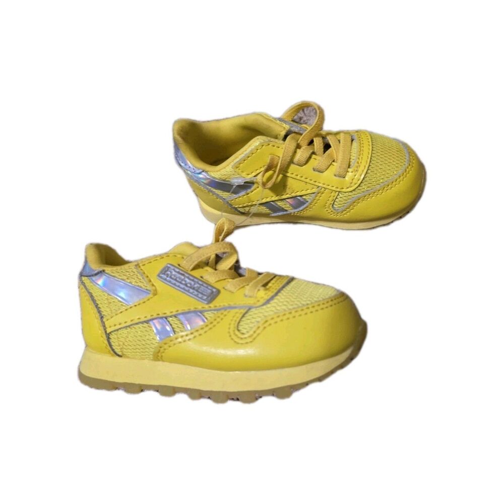 NEW Reebok Classic Leather size 4c Toddler Shoes Yellow / HP5539 bright comfort